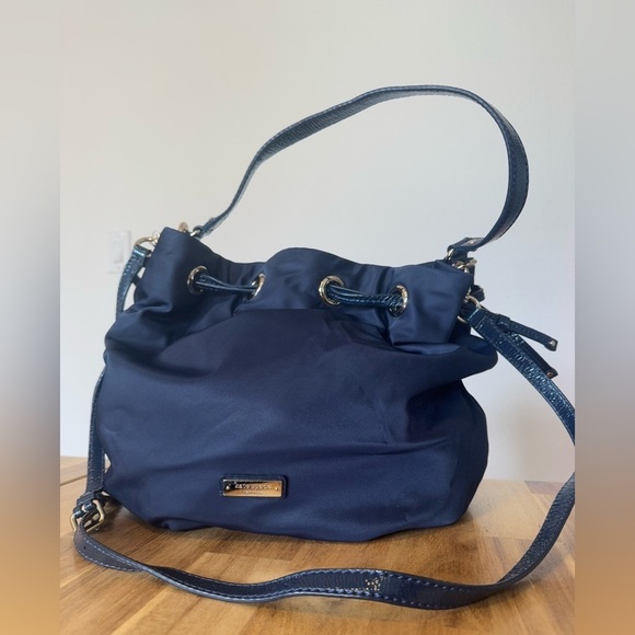 kate spade Handbags - KATE SPADE Dark Navy Blue Nylon Drawstring Bucket Bag